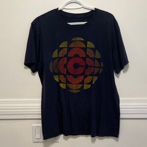 Navy Graphic Tee with Retro Design